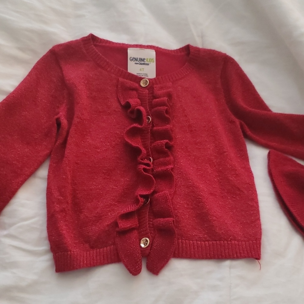 Red Ruffle Sweater - Picture 2 of 4